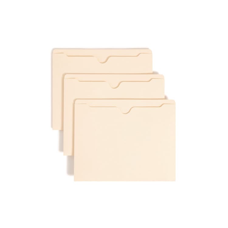 SMEAD MANUFACTURING CO. Manila File Jackets, 2-Ply Straight Tab, Letter Size, Manila, 100/Box (SMD75500)
