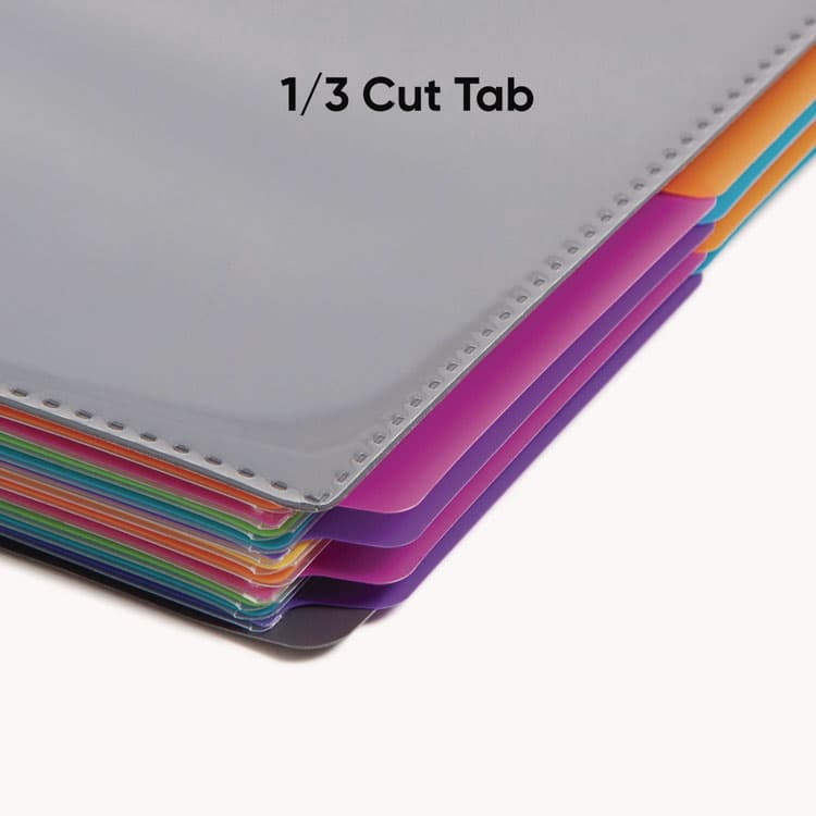 SMEAD MANUFACTURING CO. Poly Project Organizer, 24 Letter-Size Sleeves, Gray with Bright Pockets (SMD89206) thumbnail 3