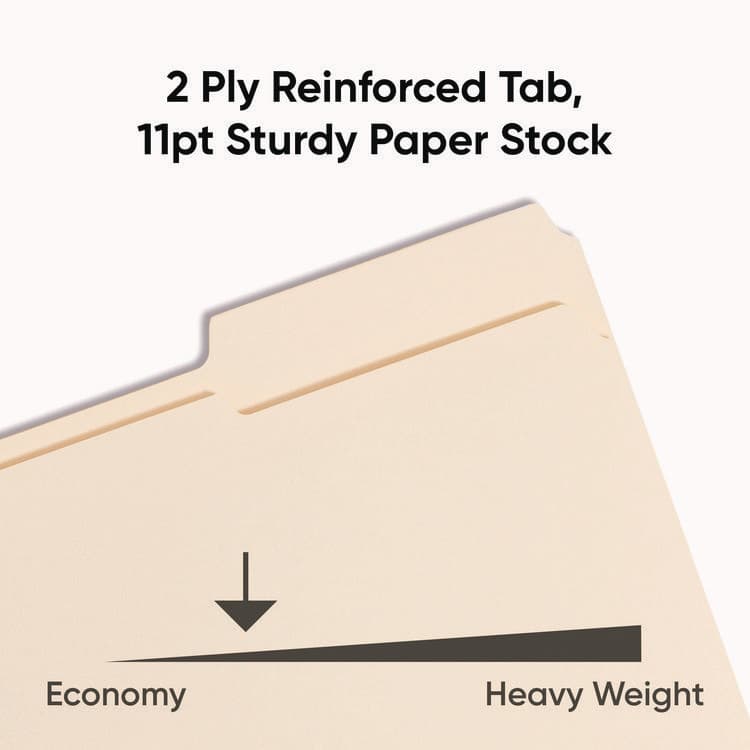 SMEAD MANUFACTURING CO. Top Tab Fastener Folder, 1/3-Cut Tab: Assorted, Expands 0.75", 2 Fasteners, Letter Size, Manila, 50/Box (SMD14537) thumbnail 4