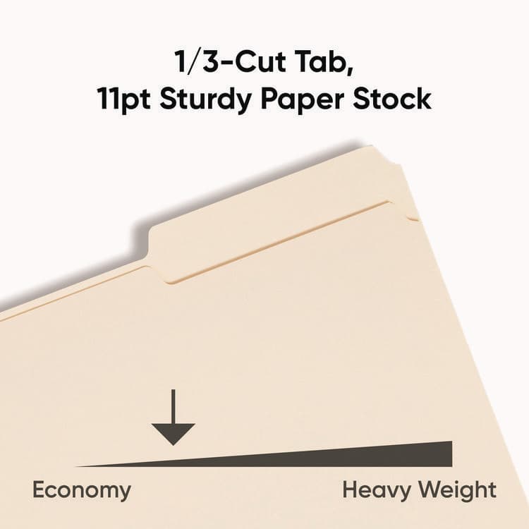 SMEAD MANUFACTURING CO. Manila File Folders, 1/3-Cut Tabs: Assorted, Legal Size, 0.75" Expansion, Manila, 100/Box (SMD15330) thumbnail 4