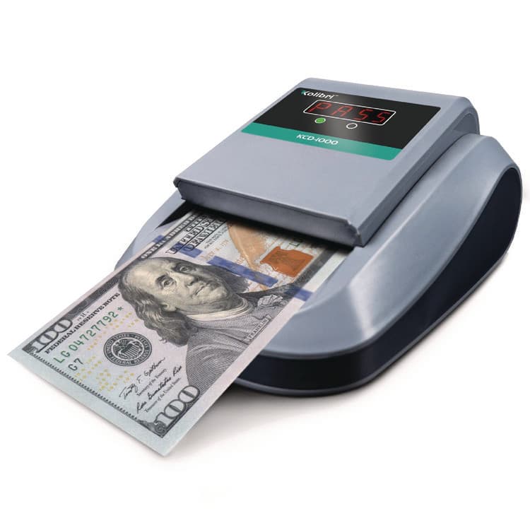 CASSIDA KCD-1000 Counterfeit Detector for USD, 10 Detection Methods, 5.1" x 6.3" x 3.6", Gray (KIBKCD1000)