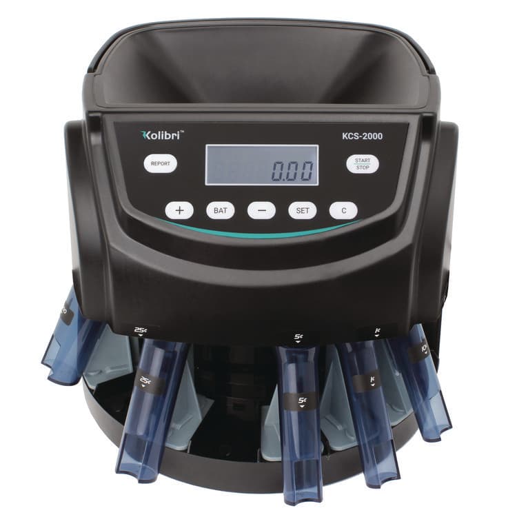 CASSIDA KCS-2000 Coin Sorter, 300 coins/min, 10" x 11.6" x 13.6", Black (KIBKCS2000)