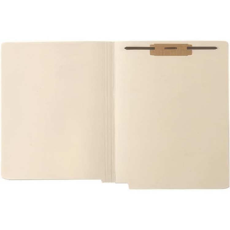WESTERN STATES ENVELOPE CO End Tab Fastener Folders with Embossed Labeling Lines, Straight Tab, Expands 0.75", 1 Fastener, Letter Size, Manila, 250/Box (MAQ31458B) thumbnail 3