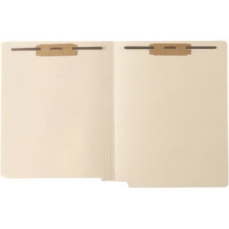 WESTERN STATES ENVELOPE CO Mylar-Reinforced End Tab Fastener Folders, Straight Tab: Assorted, Expands 0.75", 2 Fasteners, Letter Size, Manila, 50/Box (MAQ52371) thumbnail 2