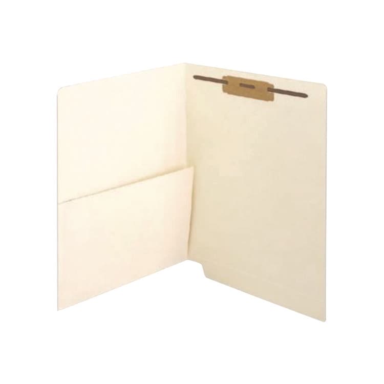 WESTERN STATES ENVELOPE CO Slash Pocket End Tab Fastener Folders, Straight Tab, Expands 0.75", 1 Fastener, Letter Size, Manila, 50/Box (MAQ31466) thumbnail 2