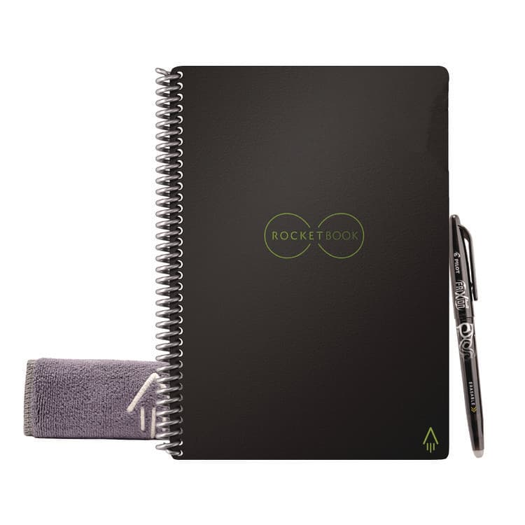 ROCKETBOOK Core Smart Notebook, Medium/College Rule, Infinity Black Cover, (18) 8.8 x 6 Sheets (RKBEVR2ERCAFR)