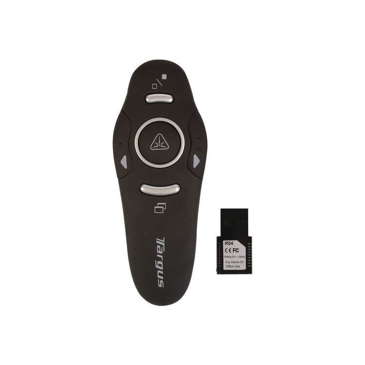 TARGUS Wireless USB Presenter with Laser Pointer, Class 2, 50 ft Range, Black (TRGAMP16US)