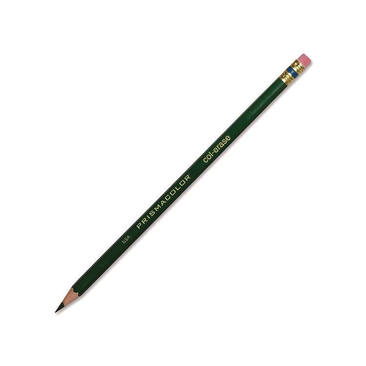 SANFORD Col-Erase Pencil with Eraser, 0.7 mm, 2B (#1), Green Lead, Green Barrel, Dozen (SAN20046) thumbnail 2