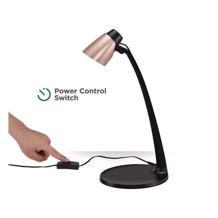 BLACK & DECKER Modern LED Desk Lamp, Black/Rose Gold (BLDVLED1814BD) thumbnail 3