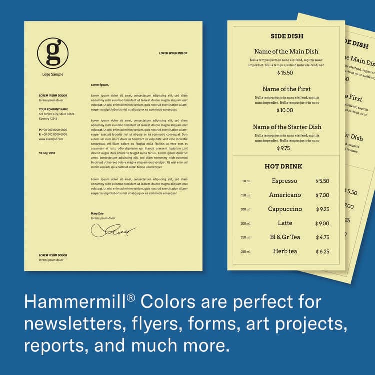HAMMERMILL/HP EVERYDAY PAPERS Colors Print Paper, 20 lb Bond Weight, 11 x 17, Canary, 500/Ream (HAM102152) thumbnail 3