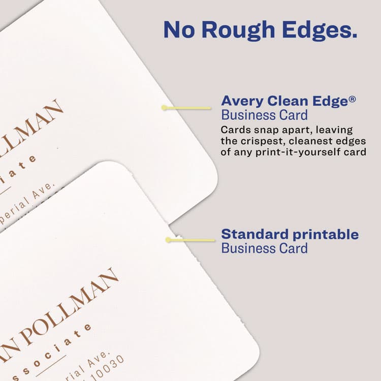 AVERY PRODUCTS CORPORATION Print-to-the-Edge Business Cards with Rounded Corners, Inkjet, 2 x 3.5, White, 8 Cards/Sheet, 20 Sheets/Pack (AVE88220) thumbnail 4