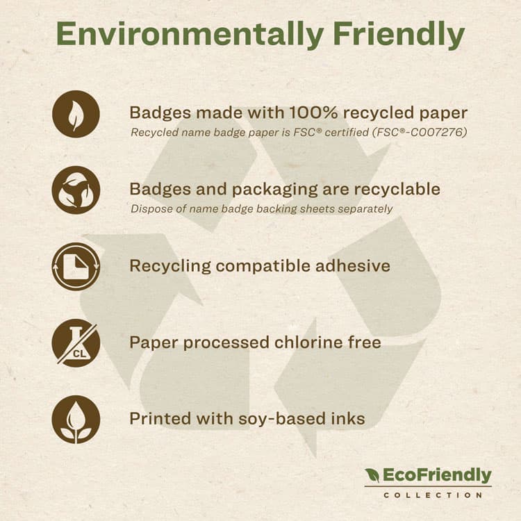 AVERY PRODUCTS CORPORATION EcoFriendly Adhesive Name Badge Labels, 3.38 x 2.33, White, 160/Box (AVE42395) thumbnail 4