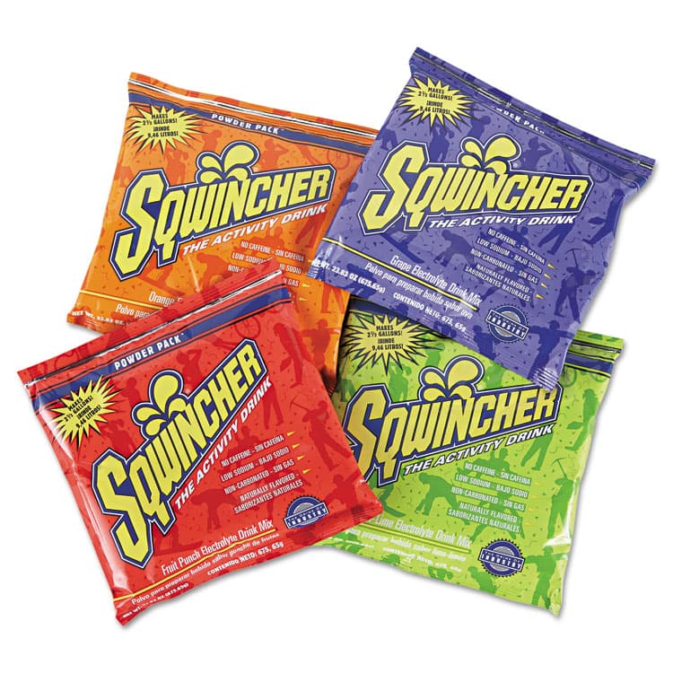 SQWINCHER CORP Powder Pack Concentrated Activity Drink, Assorted, 23.83 oz Packet, 32/Carton (SQW016044AS)