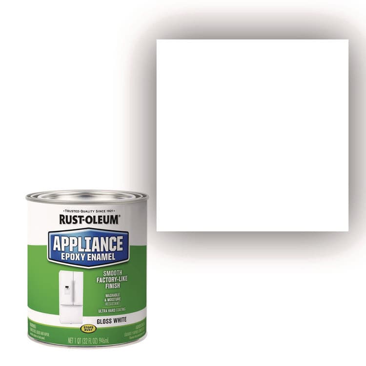 RUST-OLEUM CORPORATION Appliance Epoxy Gloss Paint, Gloss White, 1 qt Bucket/Pail, 2/Carton (RST241168) thumbnail 3