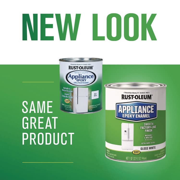 RUST-OLEUM CORPORATION Appliance Epoxy Gloss Paint, Gloss White, 1 qt Bucket/Pail, 2/Carton (RST241168) thumbnail 4