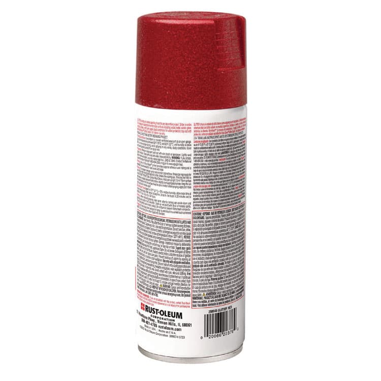 RUST-OLEUM CORPORATION Specialty Glitter Spray Paint, Glitter Red, 10.25 oz Aerosol Can, 6/Carton (RST268045) thumbnail 3
