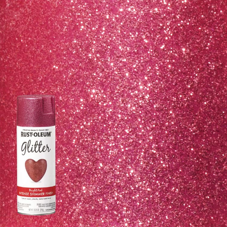 RUST-OLEUM CORPORATION Specialty Glitter Spray Paint, Glitter Pink, 10.25 oz Aerosol Can, 6/Carton (RST301818) thumbnail 3