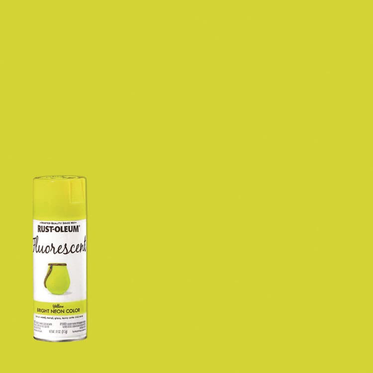 RUST-OLEUM CORPORATION Specialty Fluorescent Spray Paint, Flat Fluorescent Yellow, 11 oz Aerosol Can (RST342571EA) thumbnail 3