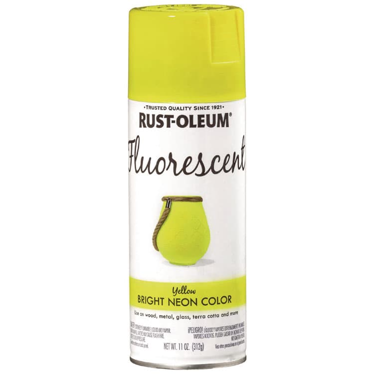 RUST-OLEUM CORPORATION Specialty Fluorescent Spray Paint, Flat Fluorescent Yellow, 11 oz Aerosol Can (RST342571EA)