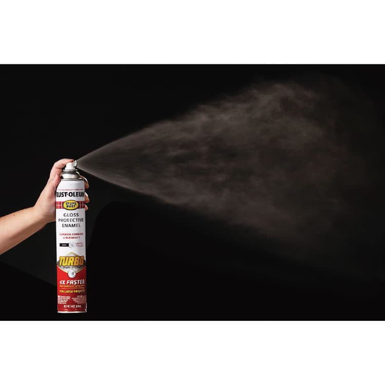 RUST-OLEUM CORPORATION Stops Rust Turbo Spray, Gloss Black, 24 oz Aerosol Can, 6/Carton (RST334128) thumbnail 4