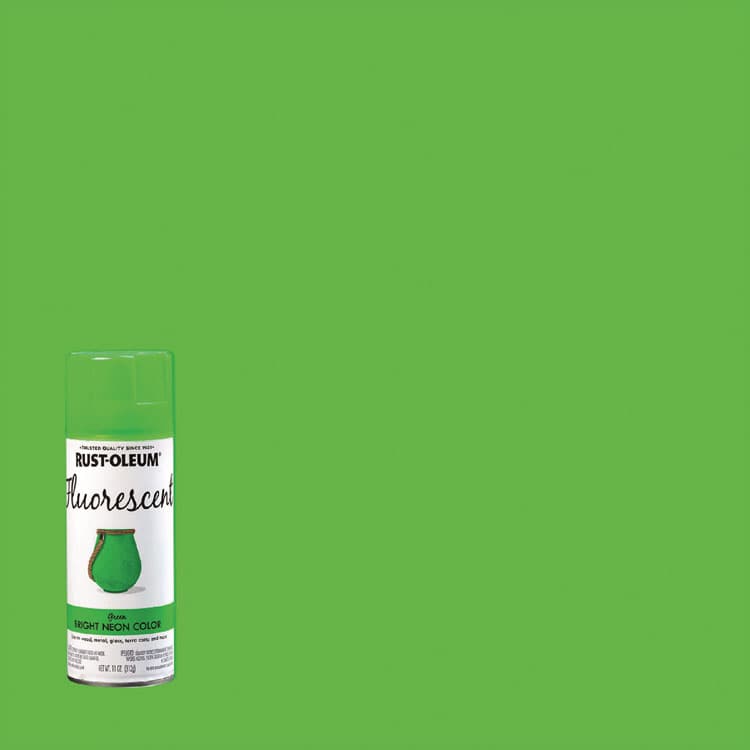 RUST-OLEUM CORPORATION Specialty Fluorescent Spray Paint, Flat Fluorescent Green, 11 oz Aerosol Can, 6/Carton (RST342417) thumbnail 4