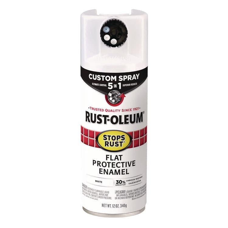 RUST-OLEUM CORPORATION Stops Rust 5-in-1 Spray Paint, Flat White, 12 oz Aerosol Can (RST376856EA)