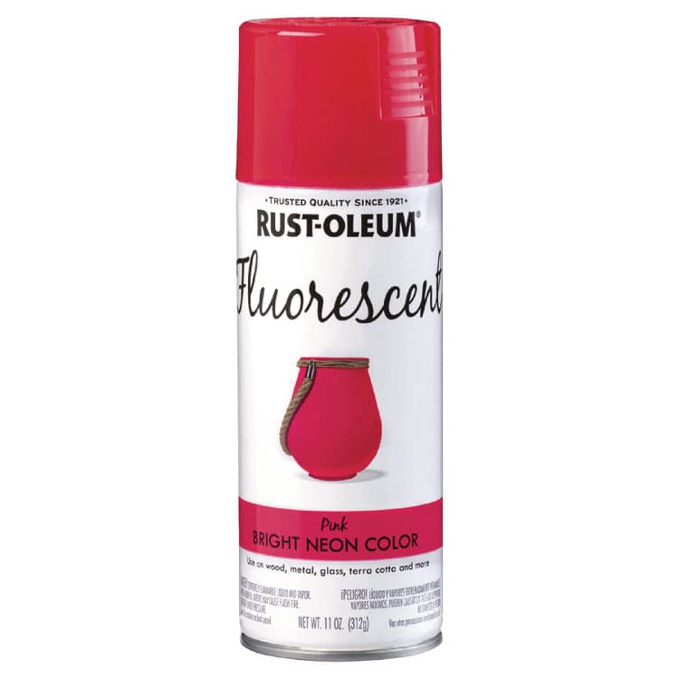 RUST-OLEUM CORPORATION Specialty Fluorescent Spray Paint, Flat Fluorescent Pink, 11 oz Aerosol Can, 6/Carton (RST342569) thumbnail 2