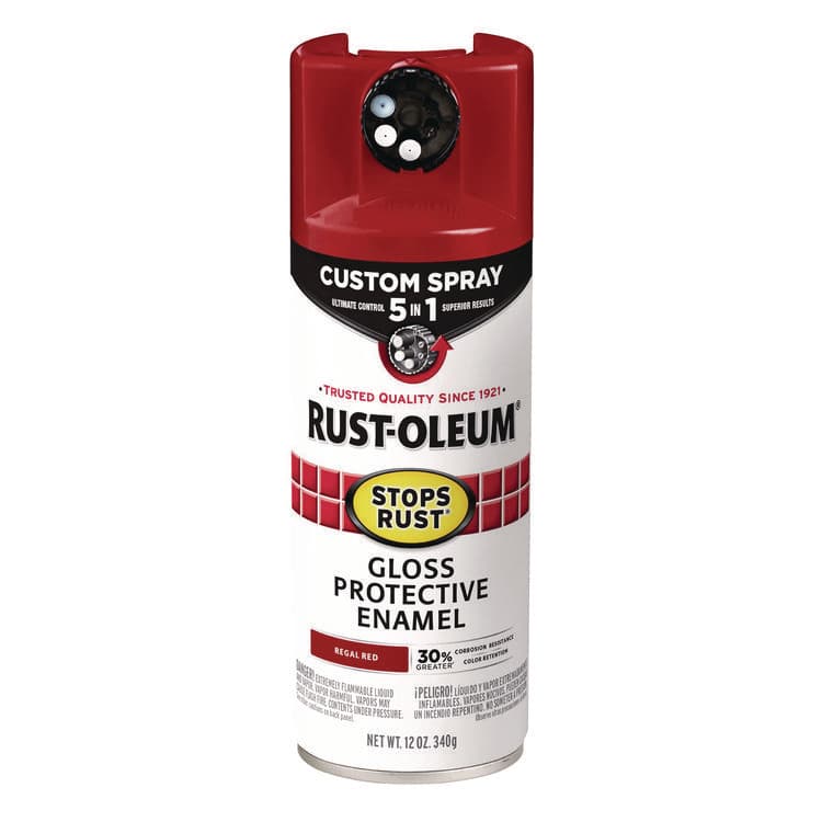RUST-OLEUM CORPORATION Stops Rust 5-in-1 Spray Paint, Gloss Regal Red, 12 oz Aerosol Can (RST376895EA)