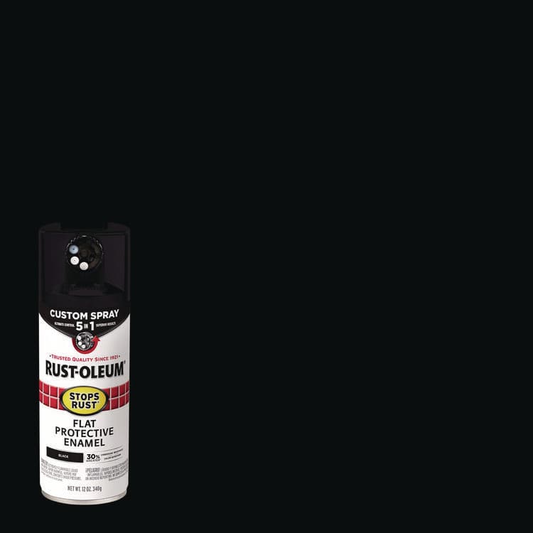 RUST-OLEUM CORPORATION Stops Rust 5-in-1 Spray Paint, Flat Black, 12 oz Aerosol Can, 6/Carton (RST376855) thumbnail 3
