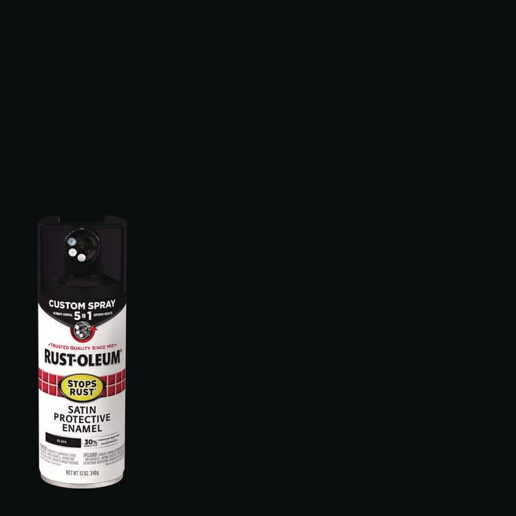 RUST-OLEUM CORPORATION Stops Rust 5-in-1 Spray Paint, Satin Black, 12 oz Aerosol Can, 6/Carton (RST376869) thumbnail 3