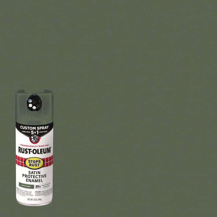 RUST-OLEUM CORPORATION Stops Rust 5-in-1 Spray Paint, Satin Earthy Green, 12 oz Aerosol Can (RST383421EA) thumbnail 2
