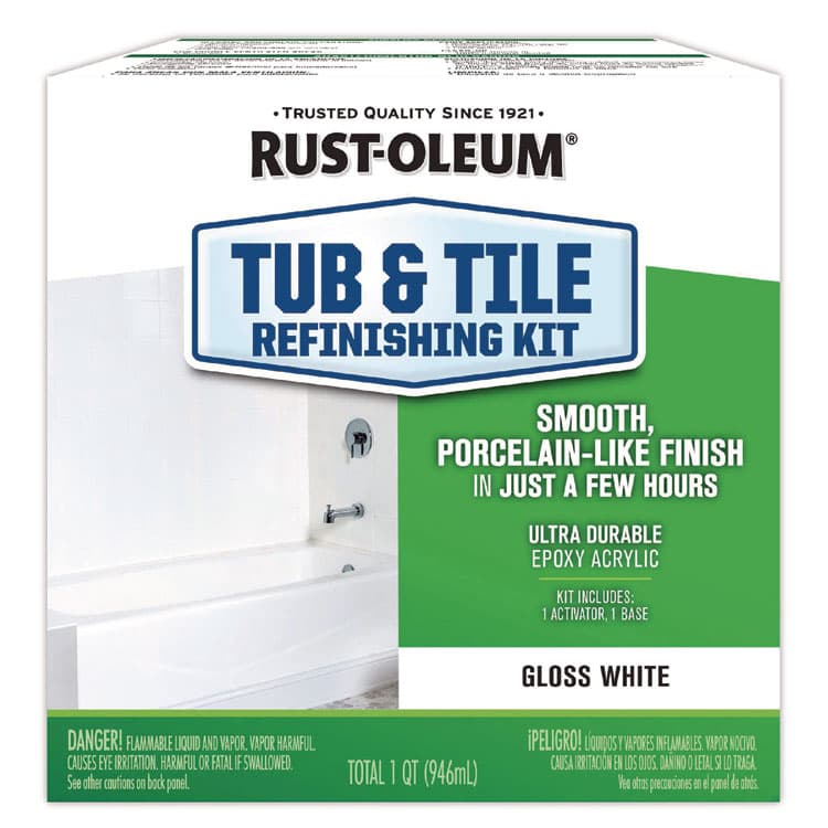 RUST-OLEUM CORPORATION Specialty Tub and Tile Refinishing Kit, Gloss White, Quart (RST384165EA)