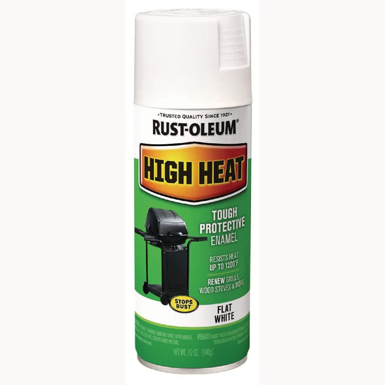 RUST-OLEUM CORPORATION High Heat Enamel Spray Paint, Flat White, 12 oz Aerosol Can (RST7751830EA)