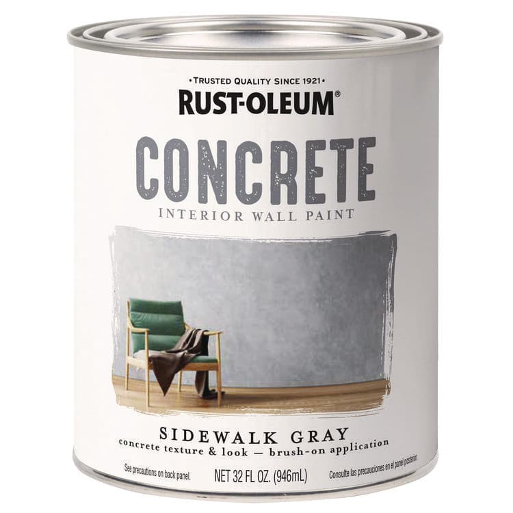RUST-OLEUM CORPORATION Concrete Interior Wall Paint, Matte Sidewalk Gray, Quart Can, 2/Carton (RST379908)