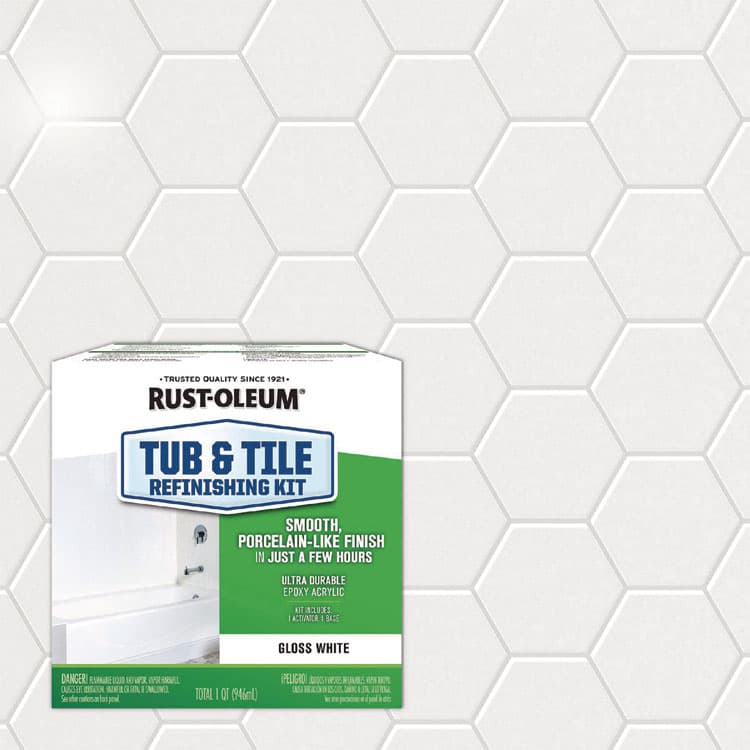 RUST-OLEUM CORPORATION Specialty Tub and Tile Refinishing Kit, Gloss White, Quart, 4 Kits/Carton (RST384165) thumbnail 3