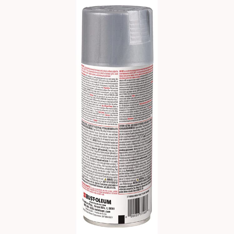 RUST-OLEUM CORPORATION High Heat Enamel Spray Paint, Flat Silver, 12 oz Aerosol Can, 6/Carton (RST7716830) thumbnail 2