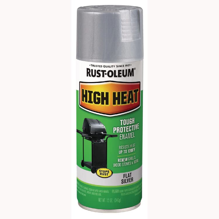 RUST-OLEUM CORPORATION High Heat Enamel Spray Paint, Flat Silver, 12 oz Aerosol Can, 6/Carton (RST7716830)