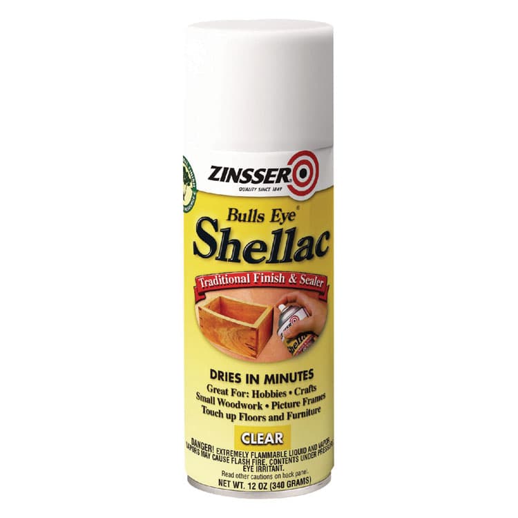 RUST-OLEUM CORPORATION Clear Bulls Eye Shellac Spray, Gloss Clear, 12 oz Aerosol Can, 6/Carton (RST408)