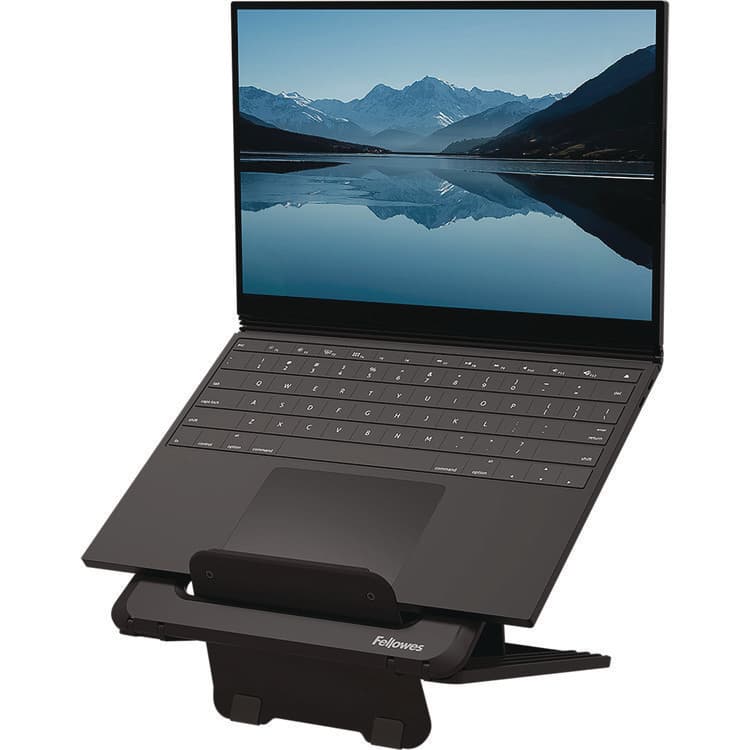 FELLOWES MFG. CO. Breyta Laptop Stand, 9.25" x 10.55" x 0.55" to 8", Black, Supports Up to 8.8 lbs. (FEL100098500)
