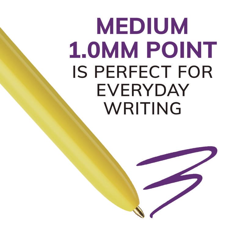 BIC CORP. 4-Color Multi-Color Ballpoint Pen, Retractable, Medium 1 mm, Assorted Ink and Barrel Colors, 3/Pack (BICMMXP31AST) thumbnail 4