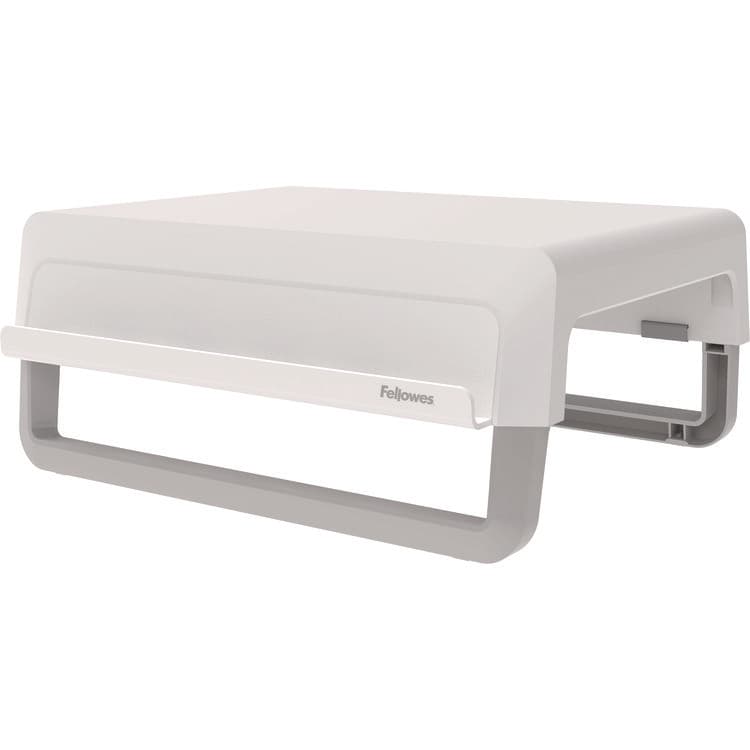 FELLOWES MFG. CO. Breyta Monitor Stand, 13.94" x 11.97" x 3.25" to 6", White, Supports 33 lbs (FEL100098565)