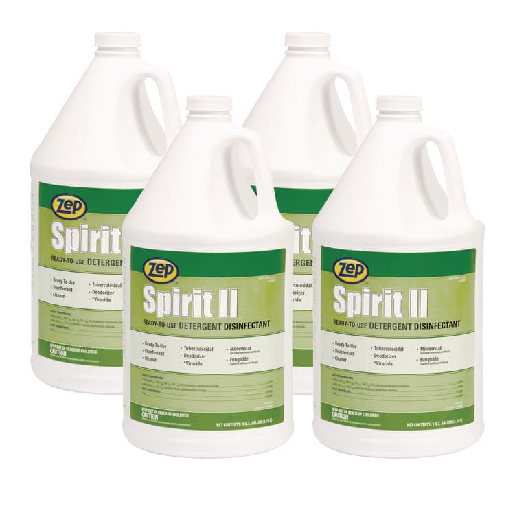 ZEP . Spirit II Ready-to-Use Disinfectant, Citrus Scent, 1 gal Bottle, 4/Carton (ZPP67923)