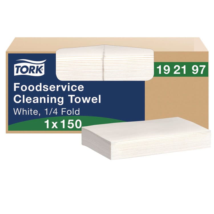 SCA TISSUE Foodservice Cleaning Towel, 1-Ply, 5 x 10.75, White, 150 Sheets/Carton (TRK192197) thumbnail 2