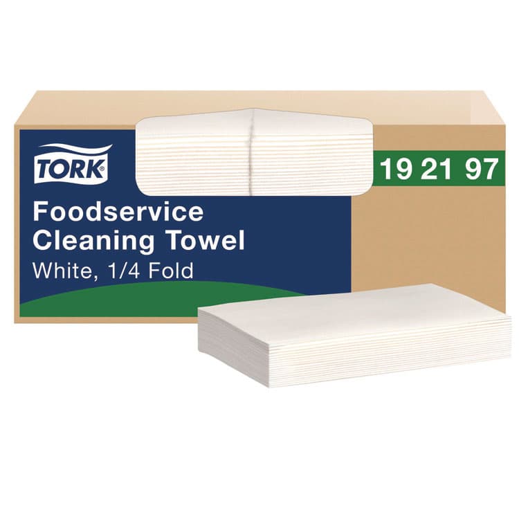 SCA TISSUE Foodservice Cleaning Towel, 1-Ply, 5 x 10.75, White, 150 Sheets/Carton (TRK192197)