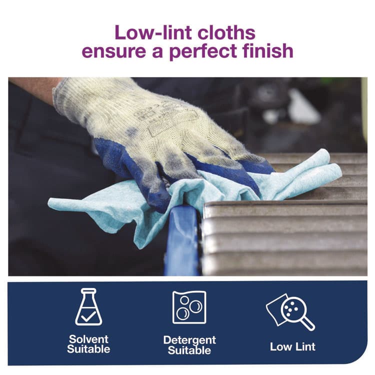SCA TISSUE Low-Lint Cleaning Cloths, 1-Ply, 15 x 15, Blue, 240 Sheets, 4 Boxes/Carton (TRK192483) thumbnail 4