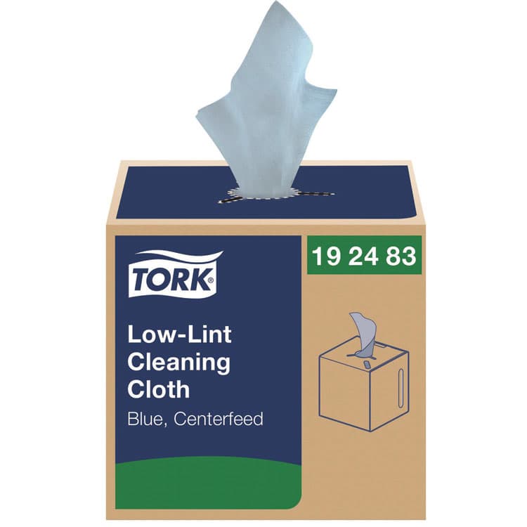 SCA TISSUE Low-Lint Cleaning Cloths, 1-Ply, 15 x 15, Blue, 240 Sheets, 4 Boxes/Carton (TRK192483) thumbnail 2