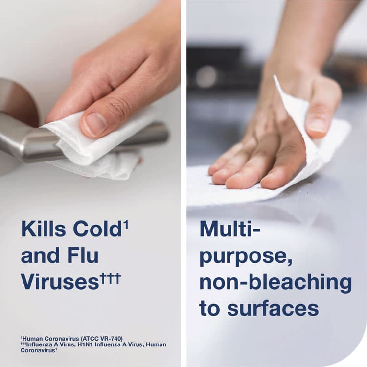 SCA TISSUE Everwipe by Tork Disinfectant Wipe Canisters, 1-Ply, 7 x 7, Lemon, White, 75 Sheets/Canister, 6/Carton (TRK192820) thumbnail 2