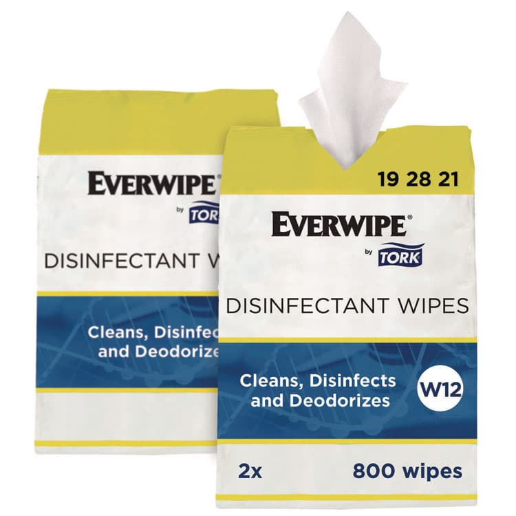 SCA TISSUE Disinfectant Wipe Jumbo Rolls, 1-Ply, 8 x 6, Lemon, White, 800 Sheets, 2/Carton (TRK192821) thumbnail 2