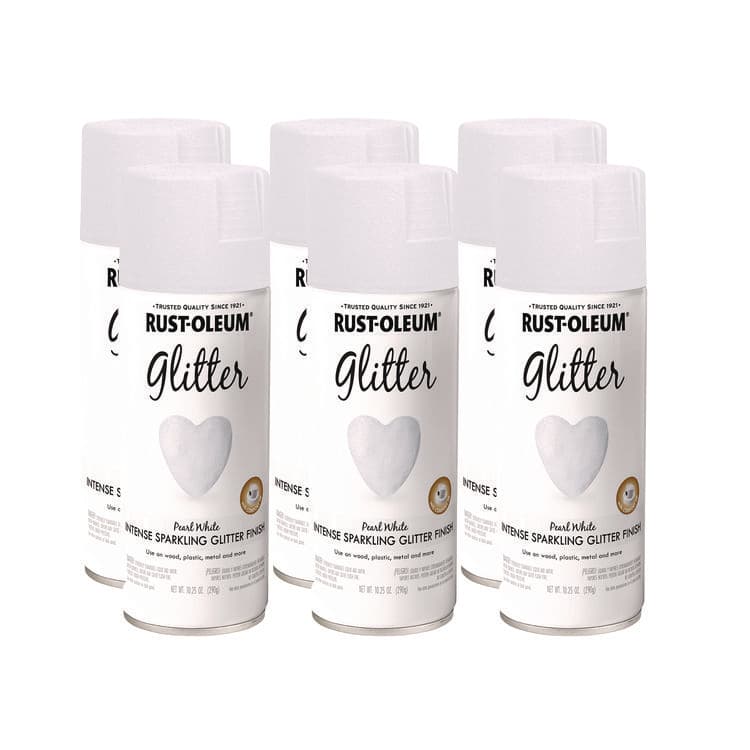 RUST-OLEUM CORPORATION Specialty Glitter Spray Paint, Glitter White, 10.25 oz Aerosol Can, 6/Carton (RST299426)