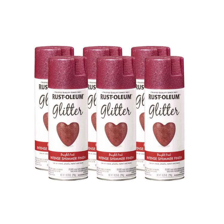 RUST-OLEUM CORPORATION Specialty Glitter Spray Paint, Glitter Pink, 10.25 oz Aerosol Can, 6/Carton (RST301818)